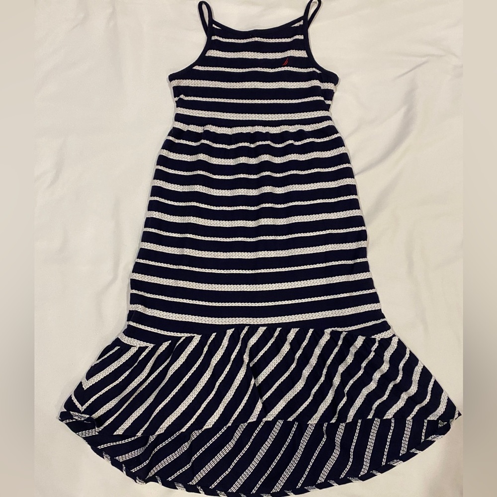 Navy/White Striped Dress
